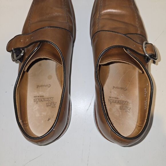 Allen Edmonds Walnut Tan Bicycle Toe Monk Strap Concord US Sz 9D Vintage main image 9
